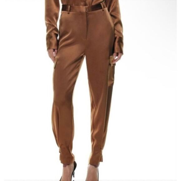 🚨Final Sale Aritzia Babaton Refined Satin‎ Cargo Pant in Copper Women’s Size 4 - Picture 1 of 15